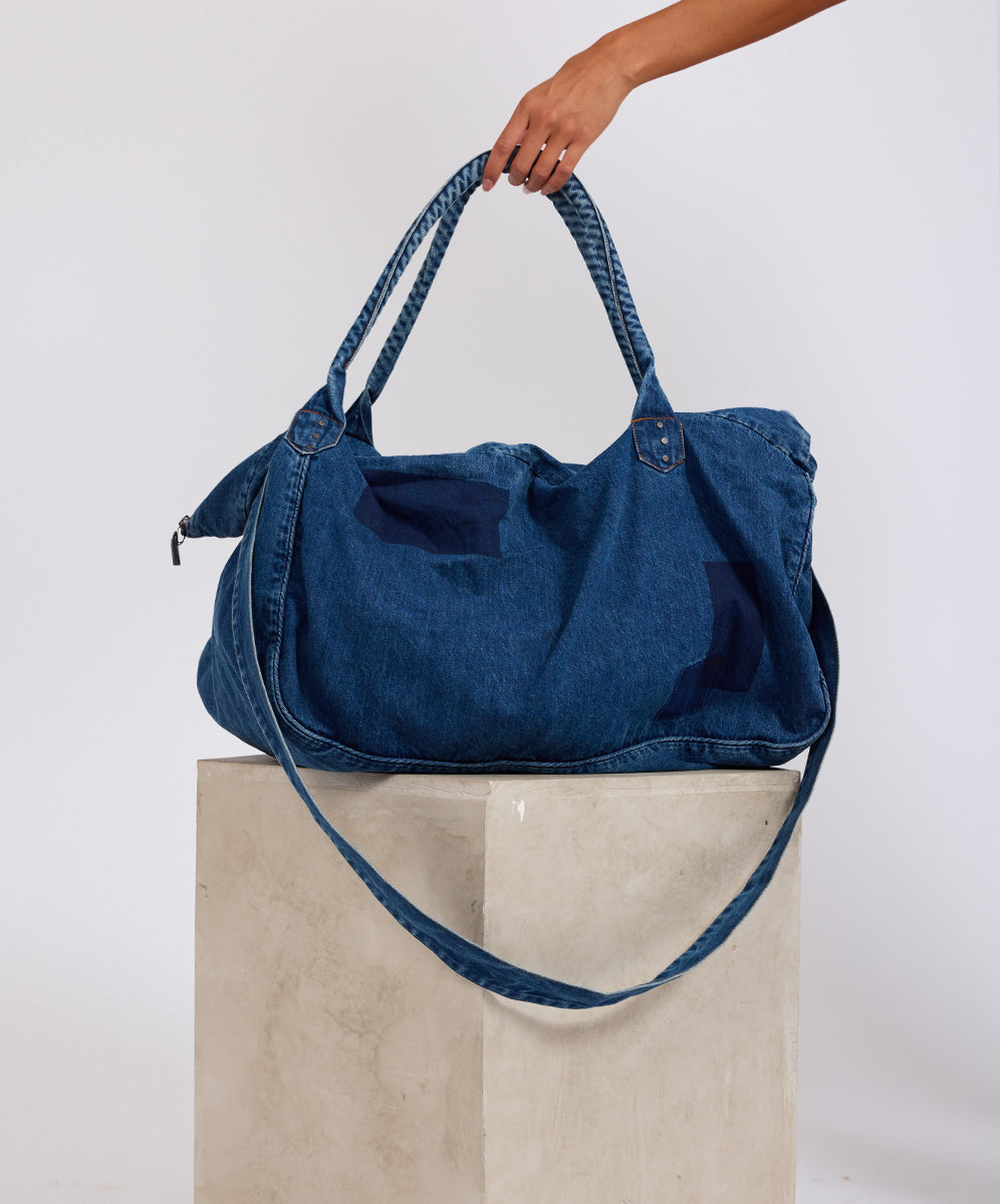 Accessories Denim Overnighter Duffle Bag - Salty Sailor Blue