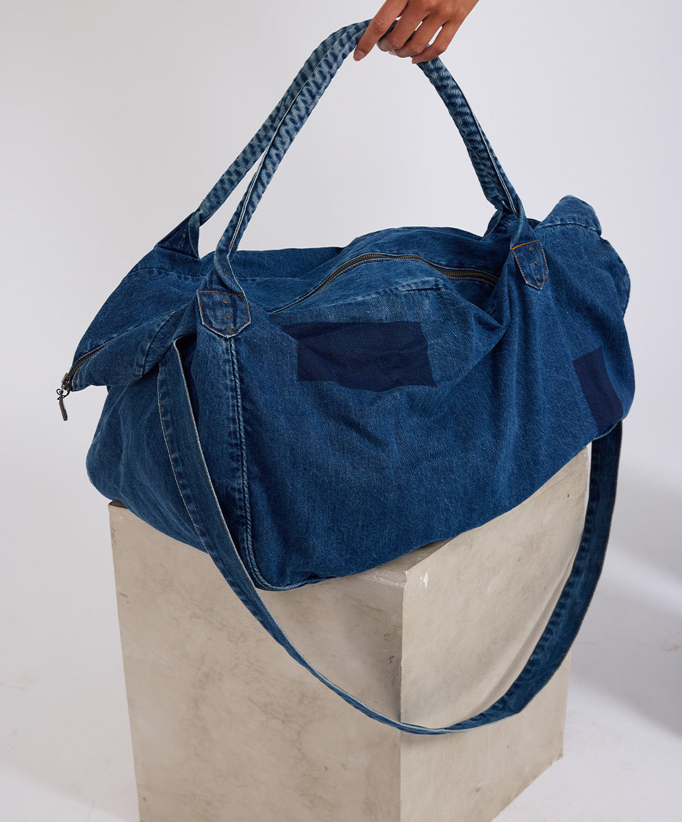 Accessories Denim Overnighter Duffle Bag - Salty Sailor Blue