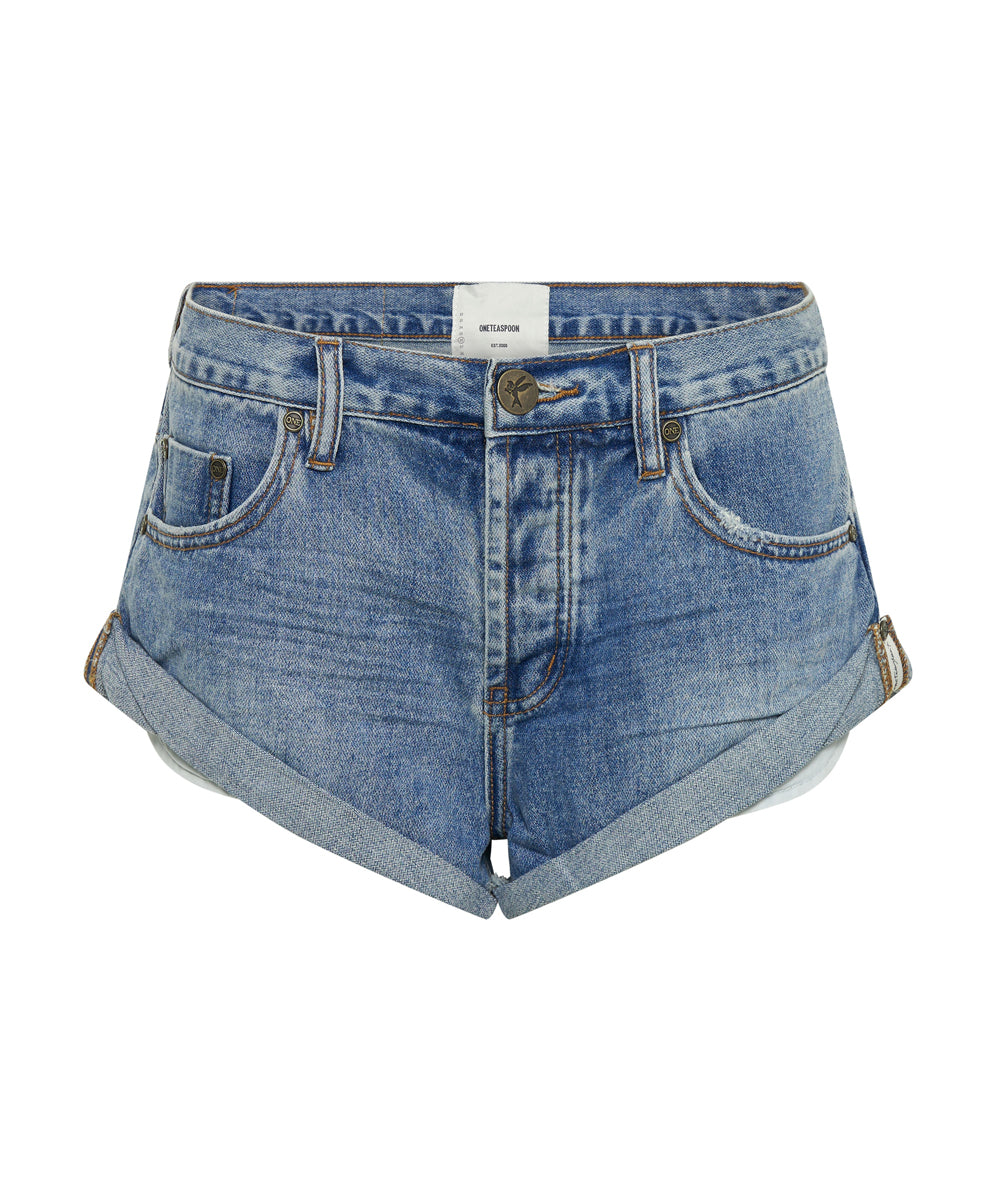 Women's Heritage Edit Bandits Low Waist Denim Shorts - Cobaine Blue