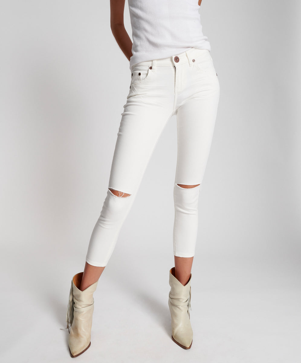 Outlet Sale Women's Jeans Freebirds II Low Waist Stretch Skinny Denim Jeans - True White