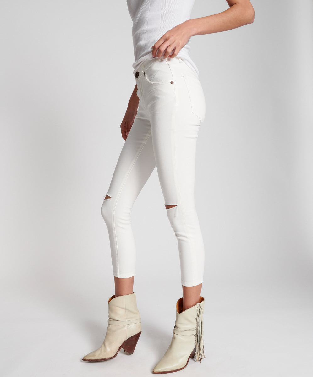 Outlet Sale Women's Jeans Freebirds II Low Waist Stretch Skinny Denim Jeans - True White