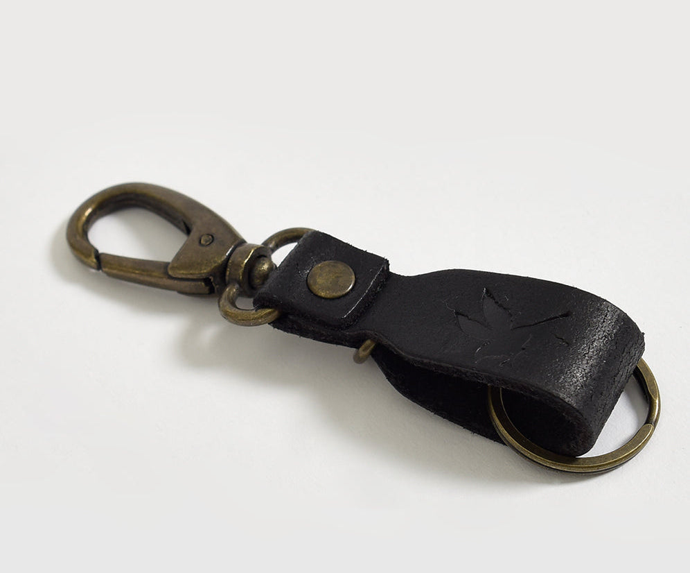 One Teaspoon Leather Keyring - Worn Black