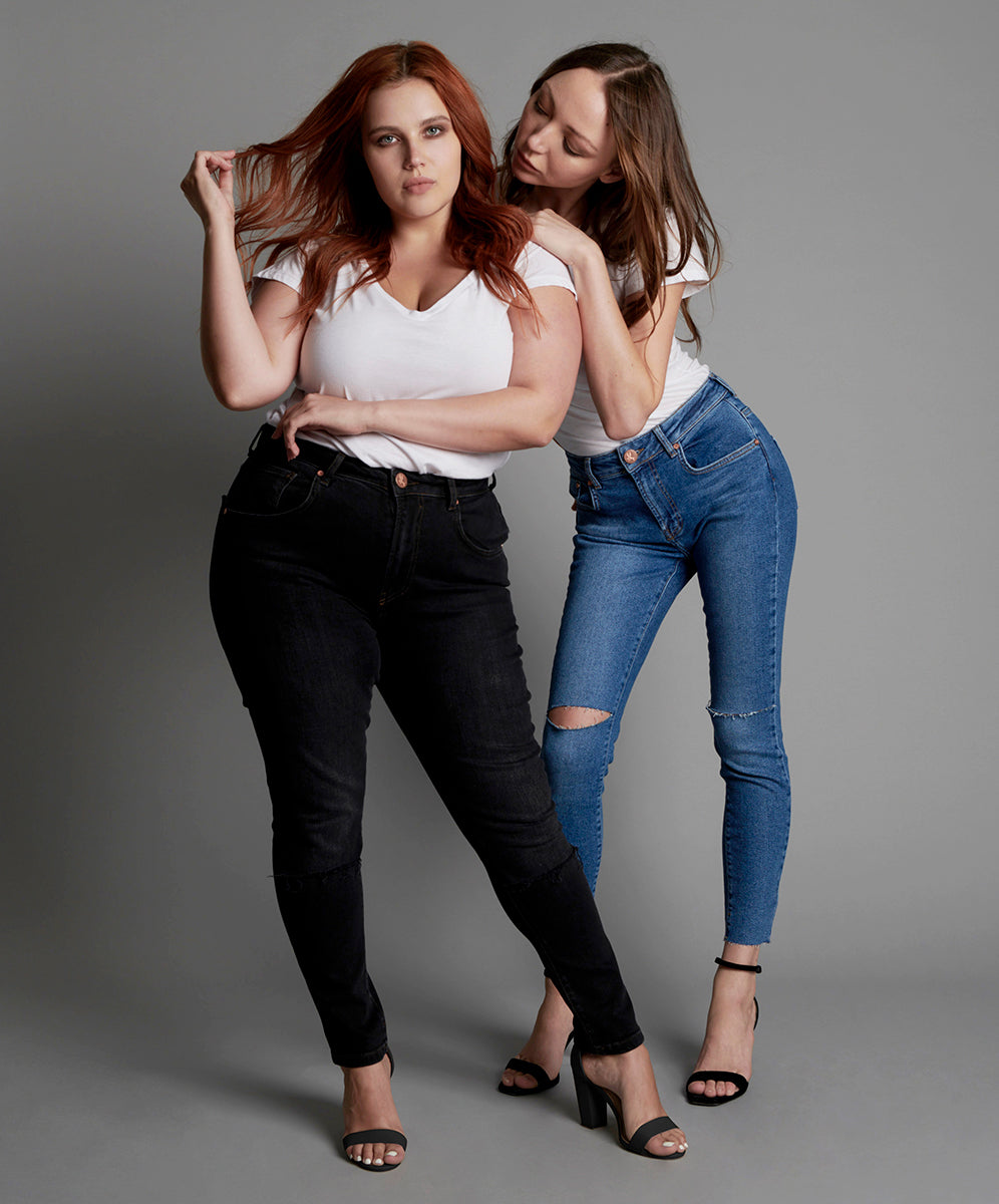 Outlet Sale Women's Jeans Freebirds Ii High Waist Stretch Skinny Denim Jeans - Miami Blue