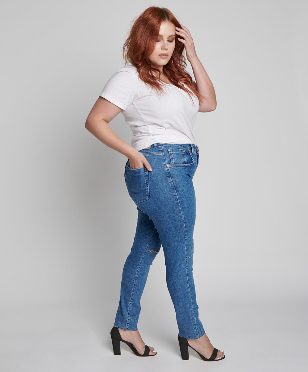 Outlet Sale Women's Jeans Freebirds Ii High Waist Stretch Skinny Denim Jeans - Miami Blue