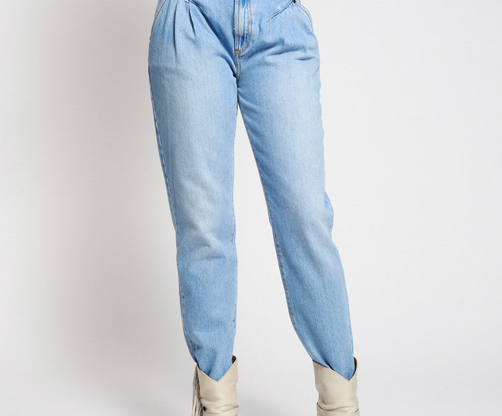 Streetwalkers High Waist Straight Leg Trouser Denim Jeans - Pacifica