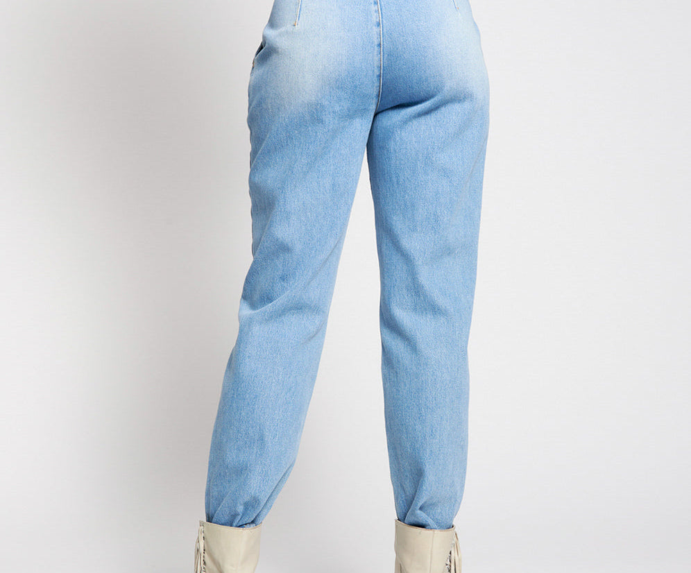 Streetwalkers High Waist Straight Leg Trouser Denim Jeans - Pacifica