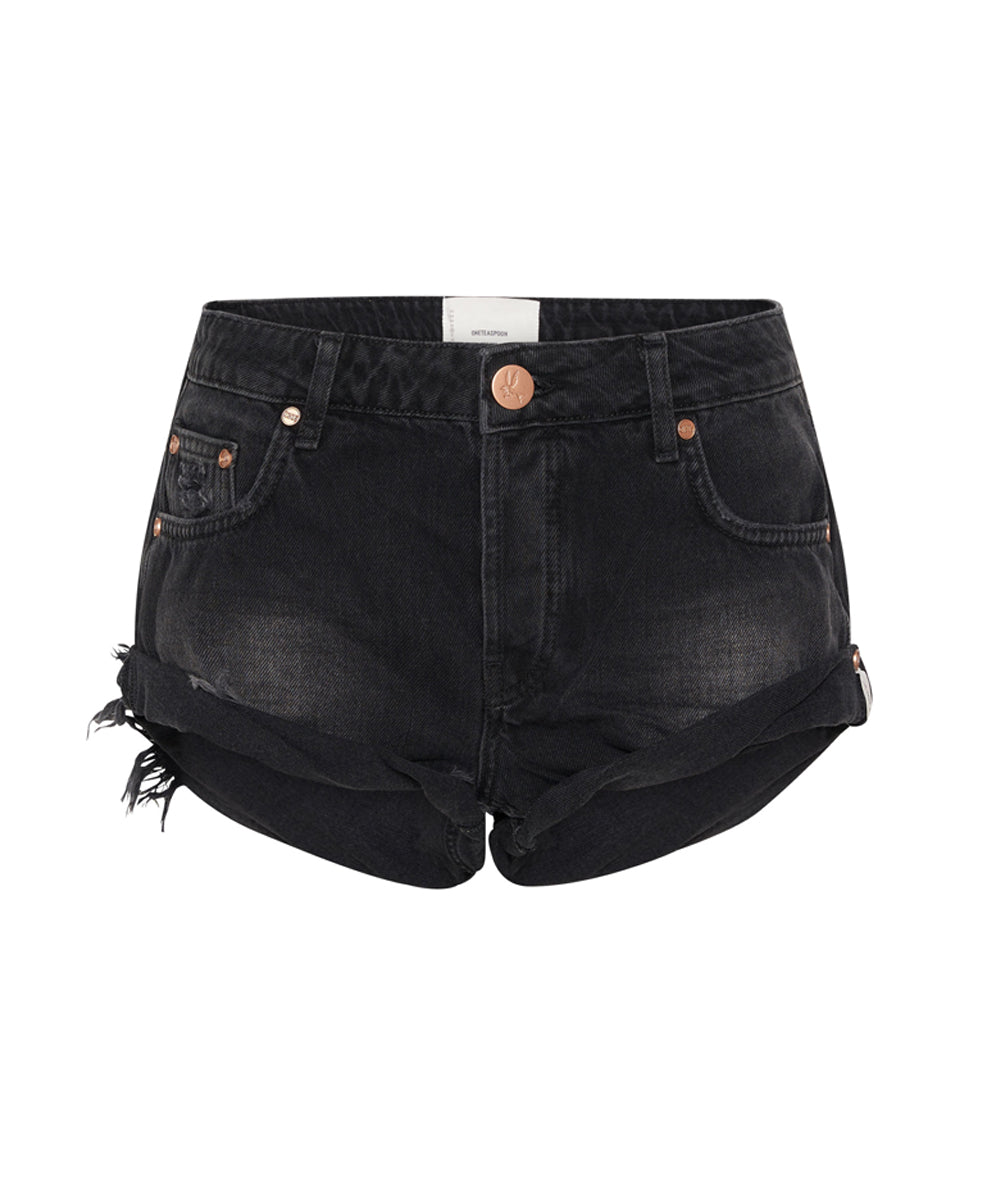 Outlet Sale Womens Denim Shorts Bandits Low Waist Denim Shorts - Archived Worn Black