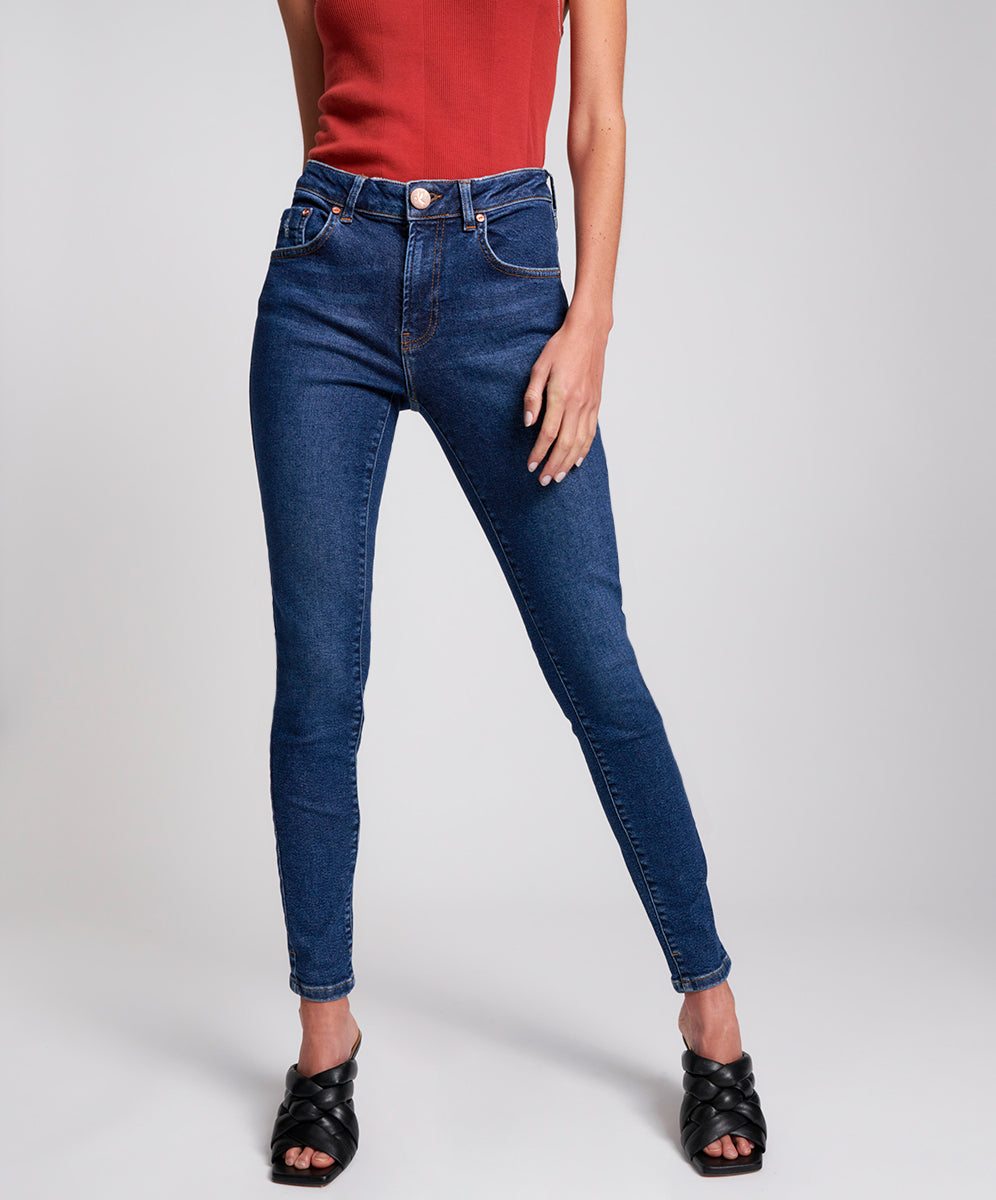 Outlet Sale Women's Jeans Freebirds Ii High Waist Stretch Skinny Denim Jeans - Manhattan Blue