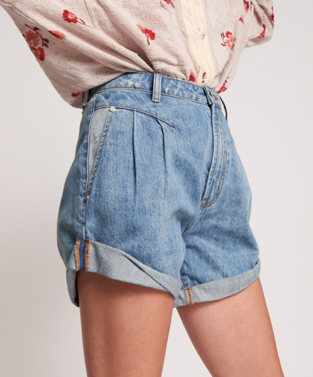 Outlet Sale Denim Shorts Streetwalkers High Waist 80s Fit Denim Shorts - Venice Blue