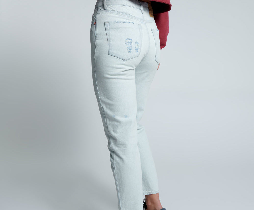 Legends High Waist Straight Leg Denim Jeans - Vanilla Sky Blue