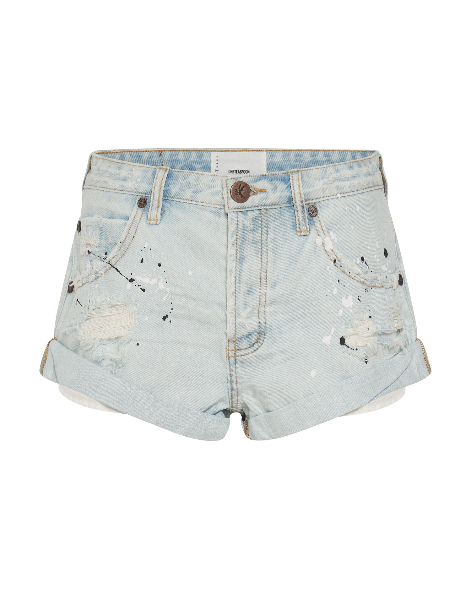 Women's Low Waist Bandits Denim Shorts Bandits Low Waist Denim Shorts - Archived Florence Painted Blue