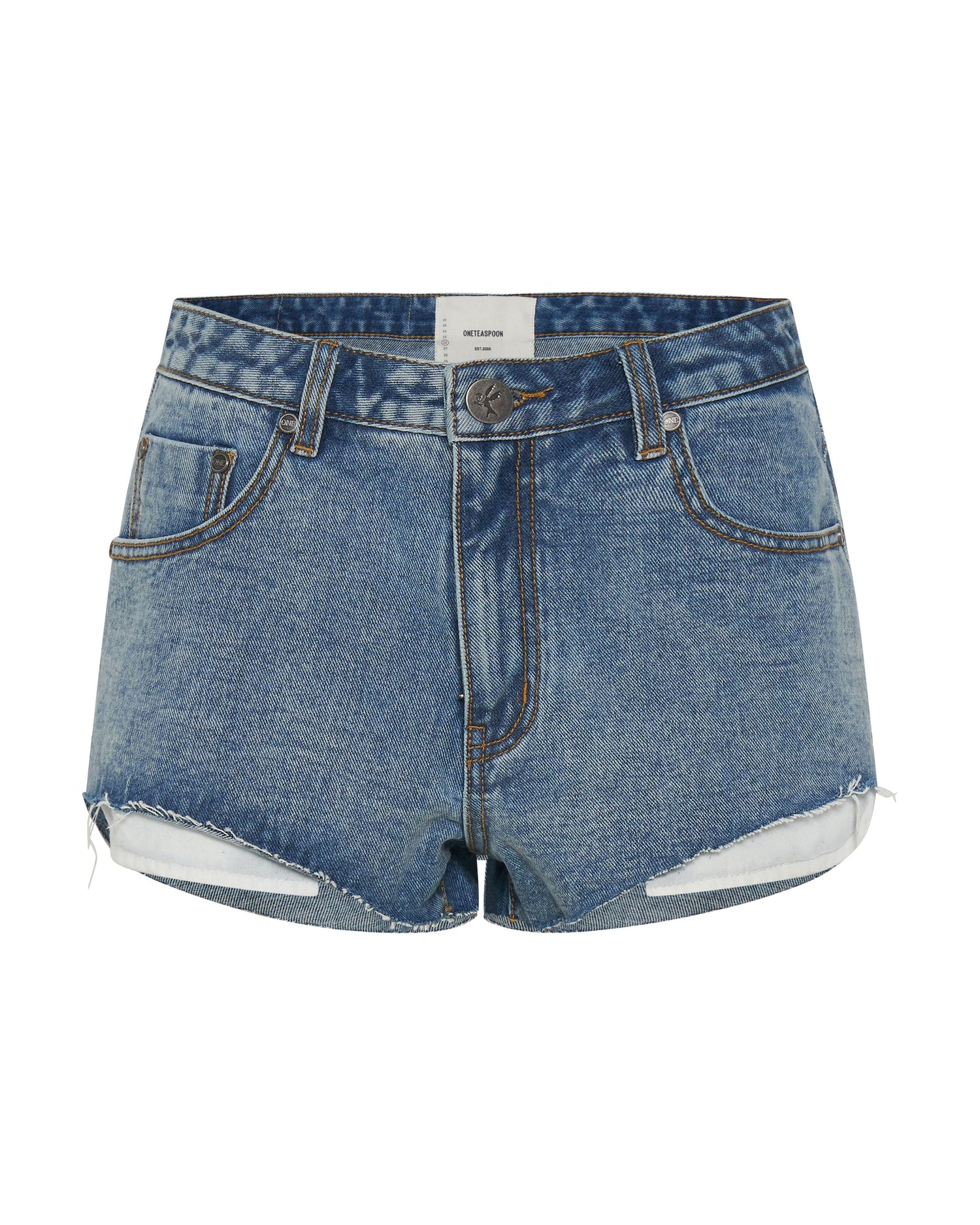 Outlet Sale Denim Shorts The One High Waist Cheeky Denim Shorts - Hollywood