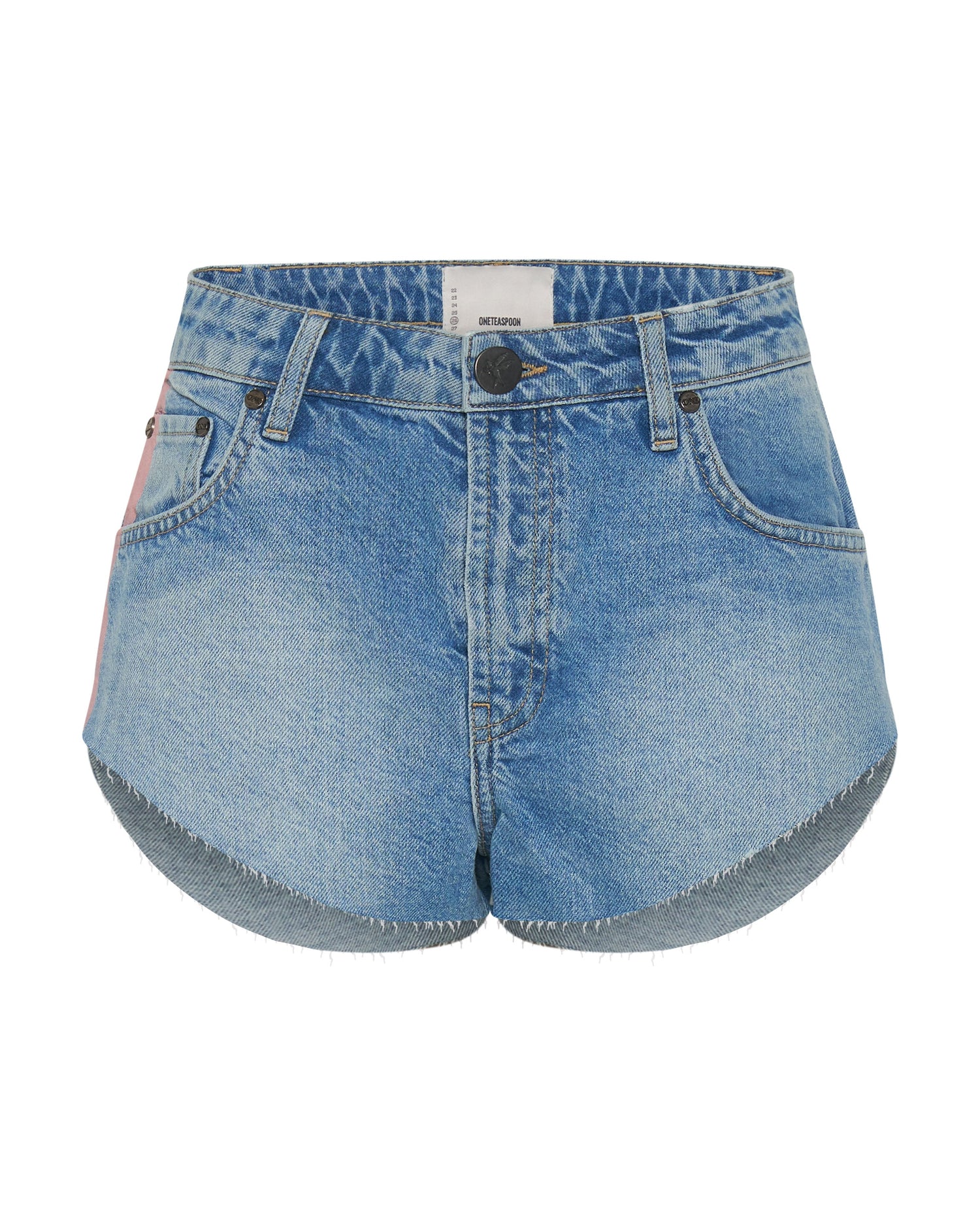 Outlet Sale Denim Shorts The One High Waist Cheeky Denim Shorts - Linear Blue