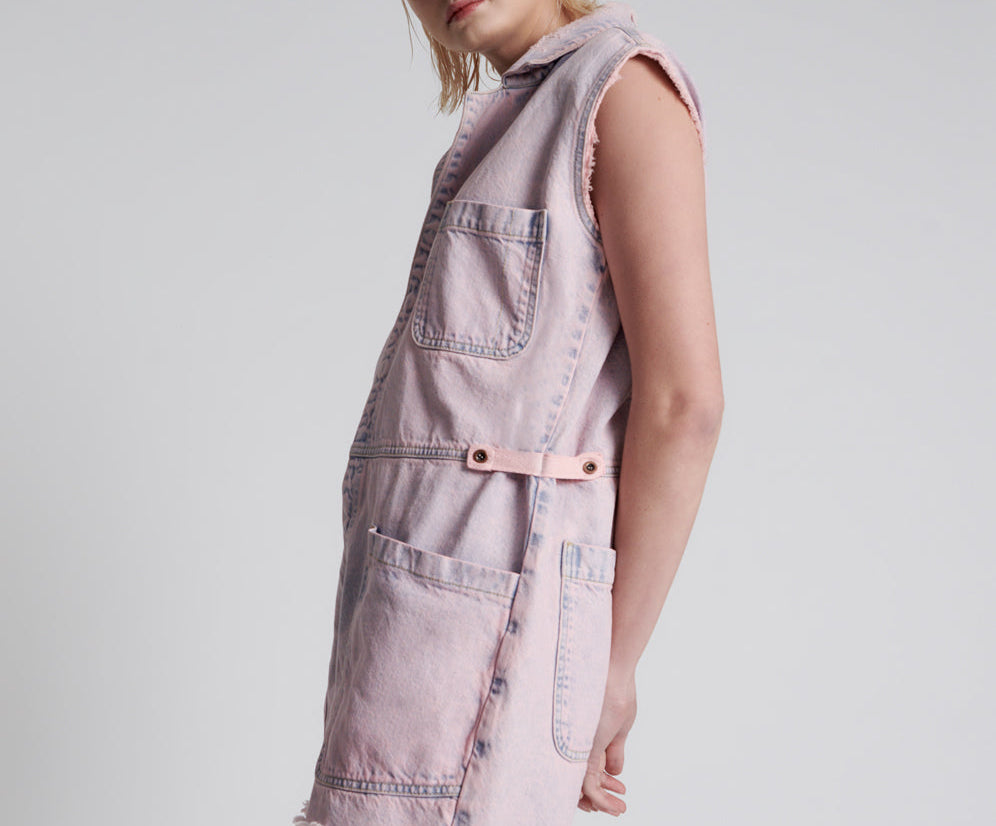 Palisades Denim Overalls - Pink Haze