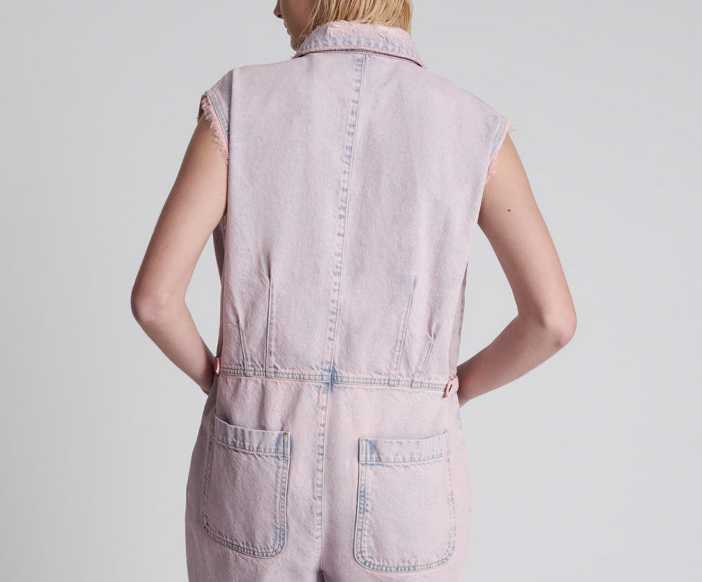 Palisades Denim Overalls - Pink Haze