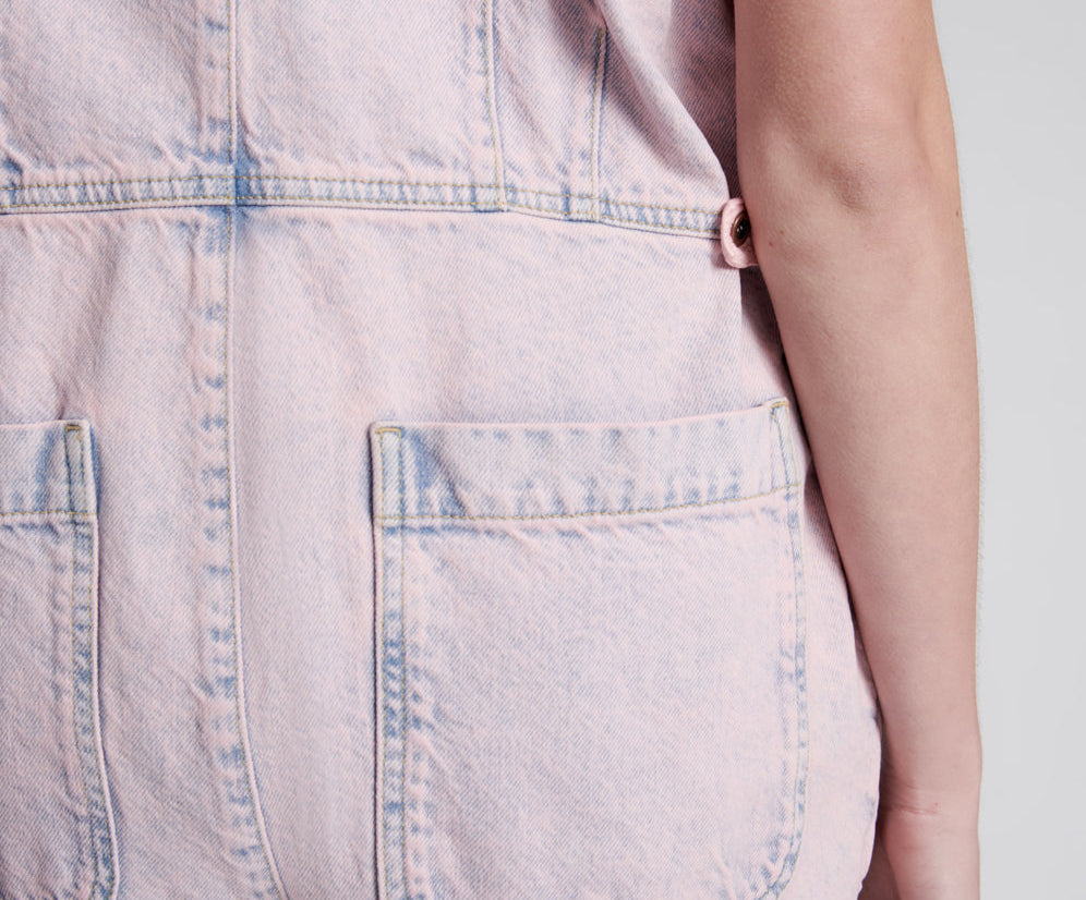 Palisades Denim Overalls - Pink Haze