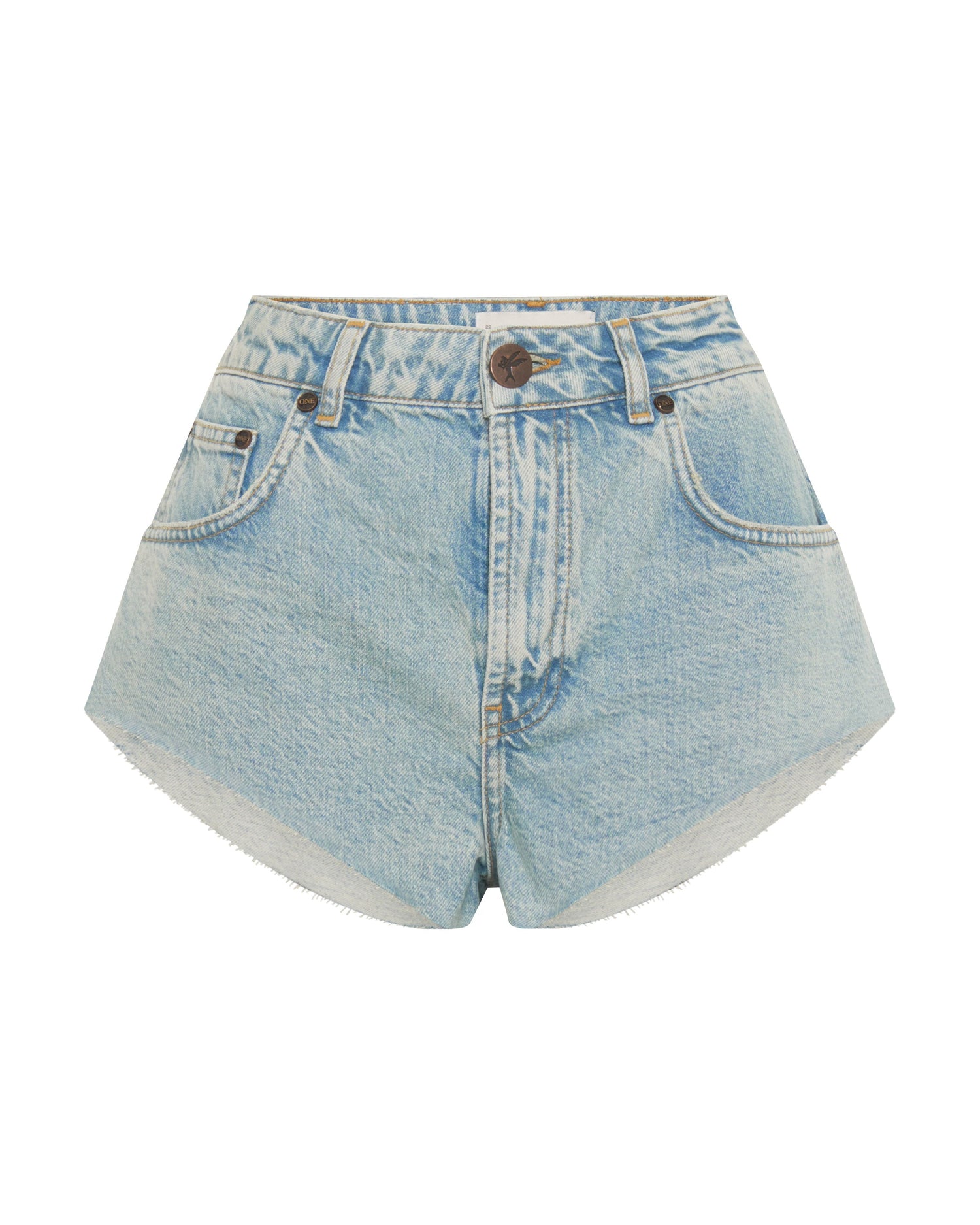 Outlet Sale Womens Denim Shorts The One High Waist Cheeky Denim Shorts - Kansas Acid