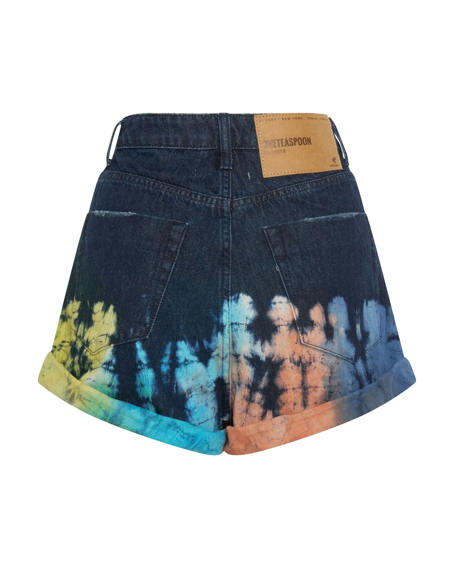 Outlet Sale Denim Shorts Bandits High Waist Denim Shorts - Paint Dipped Blue