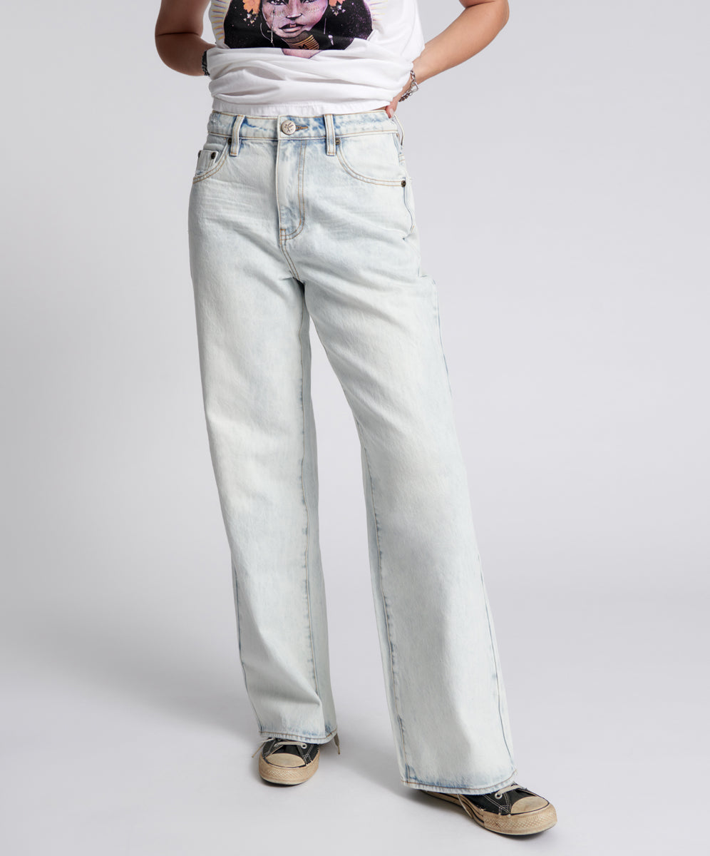 Outlet Sale Women's Jeans Jackson Mid Waist Wide Leg Denim Jeans - Florence