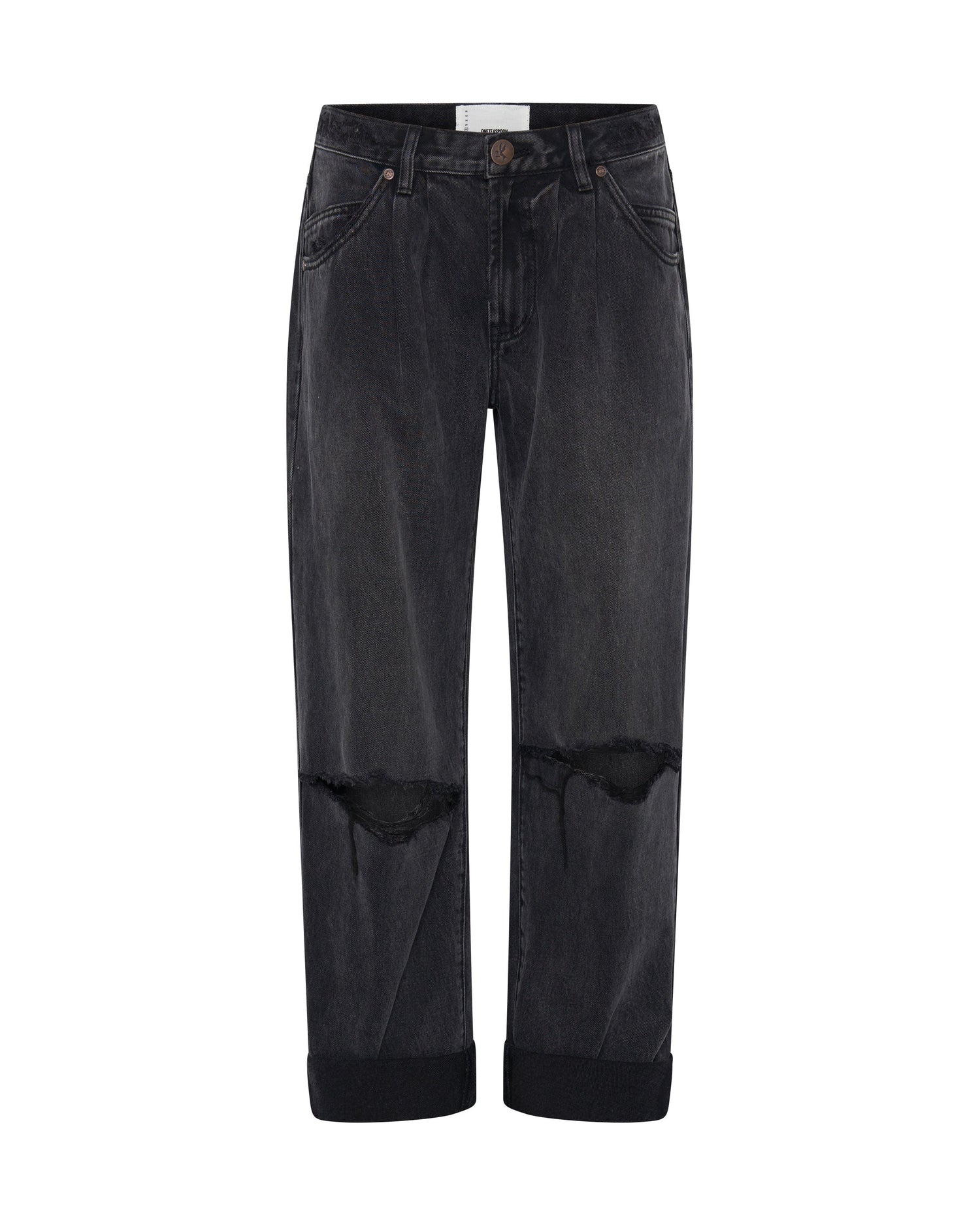 Stand By Smiths Low Waist Wide Leg Denim Jeans - Faded Black