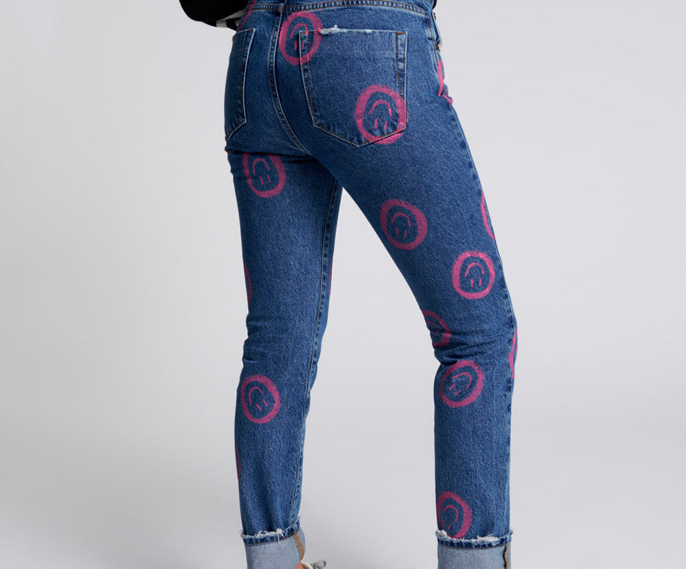 Awesome Baggies High Waist Straight Leg Denim Jeans - Rosewood