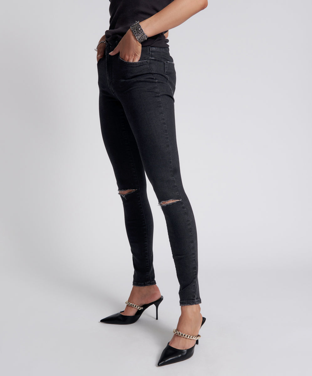 Stand By Freebirds Ii High Waist Stretch Skinny Denim Jeans - Black