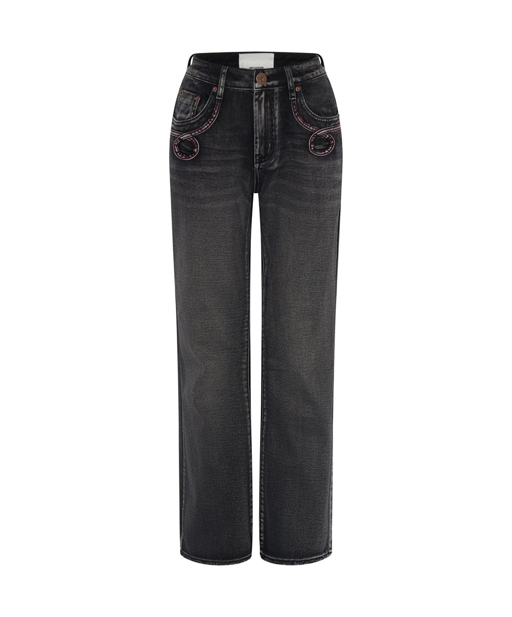 Outlet Sale Women's Jeans Charlie High Waist Slim Flared Denim Jeans - Faded Black