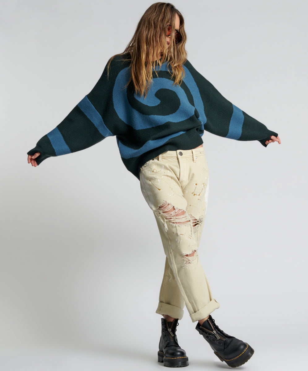 Outlet Sale Women's Jeans Saints Low Waist Boyfriend Denim Jeans - Vegas Gold