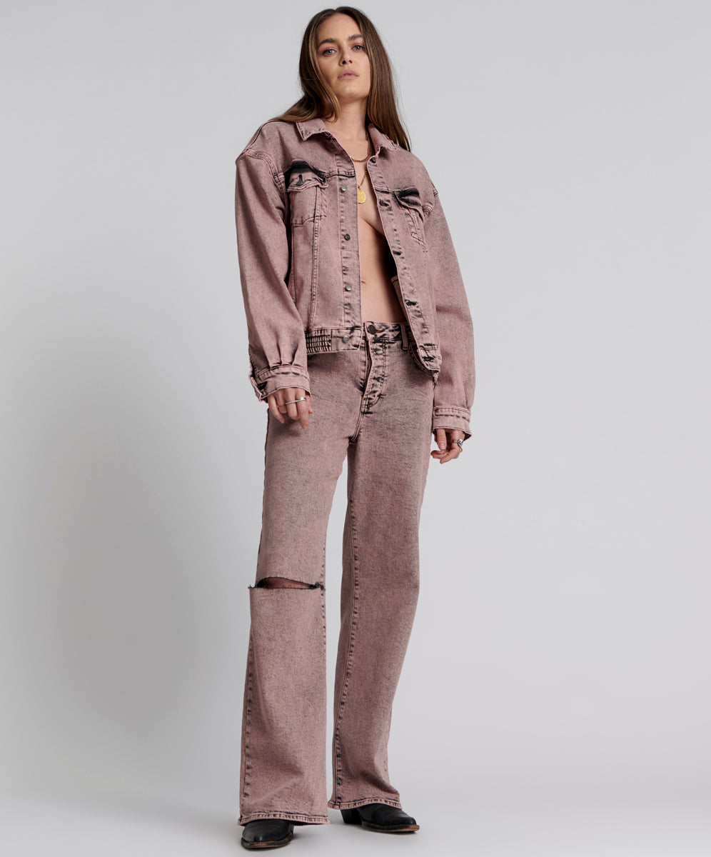 Last Stock Jackson Mid Waist Wide Leg Denim Jeans - Night Haze