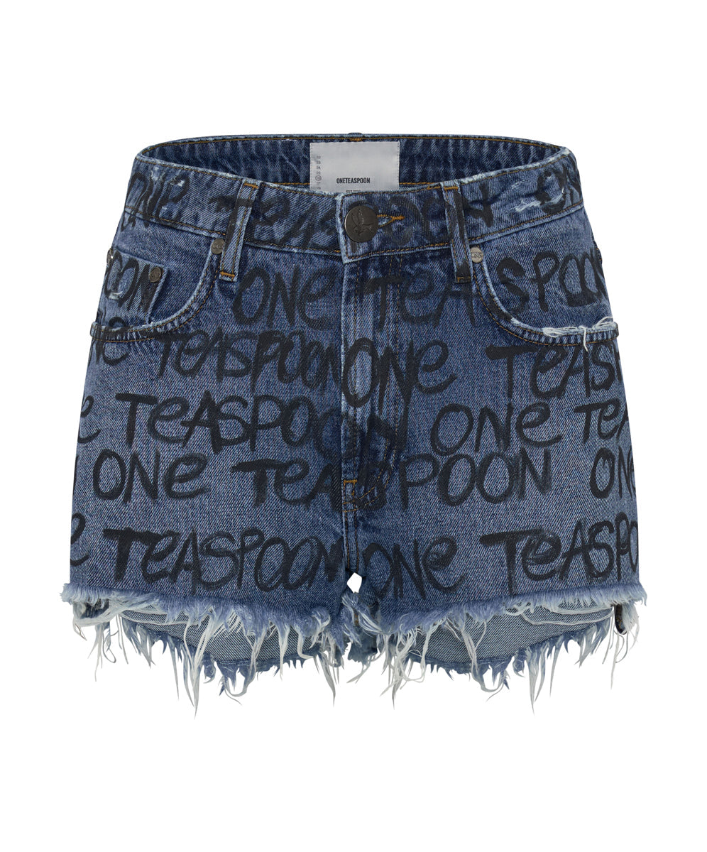 Last Stock Bonitas High Waist Denim Shorts - Rosewood