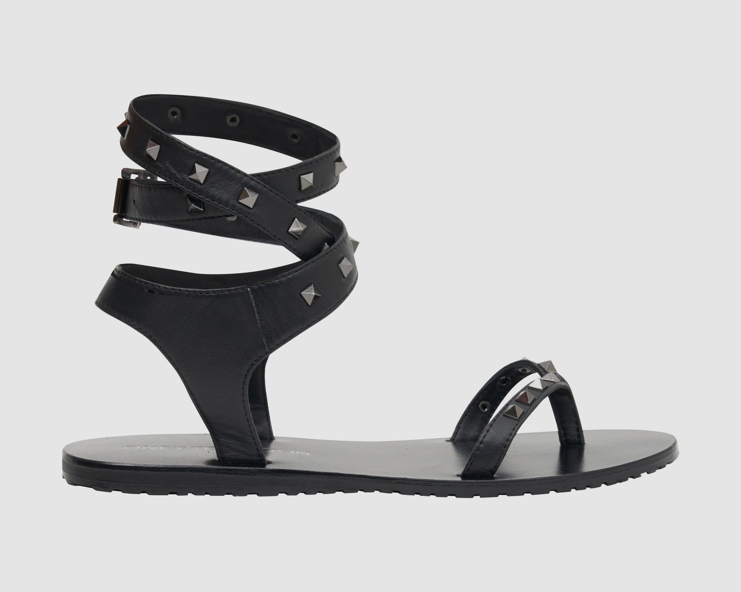 Studded Liza Wrap Around Sandals - Black