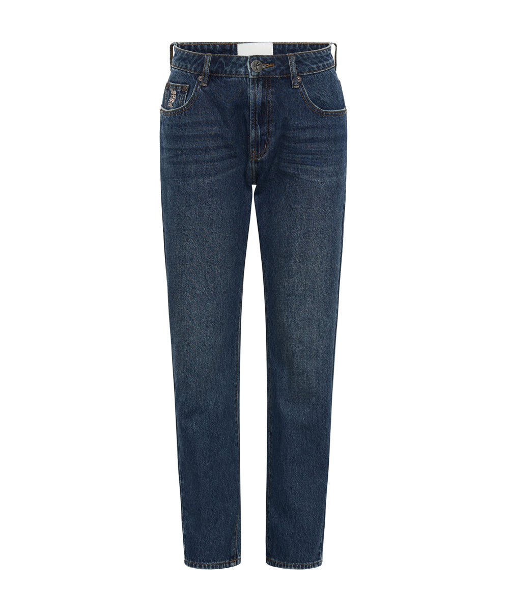 Truckers Denim Jeans Truckers Mid Waist Straight Leg Denim Jeans - Royal Blue