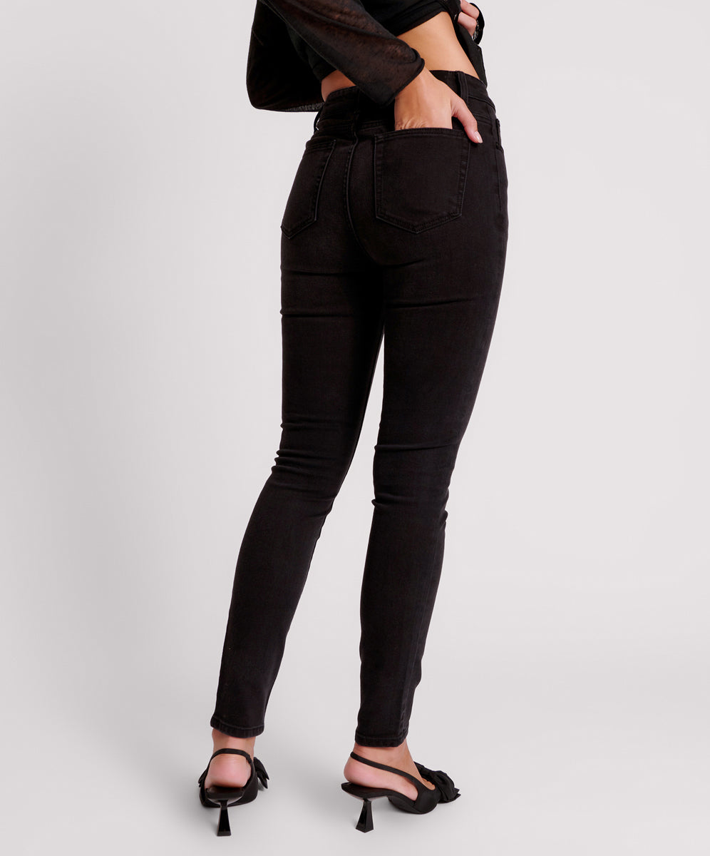 Outlet Sale Women's Jeans Freebirds Ii High Waist Stretch Skinny Denim Jeans - Black