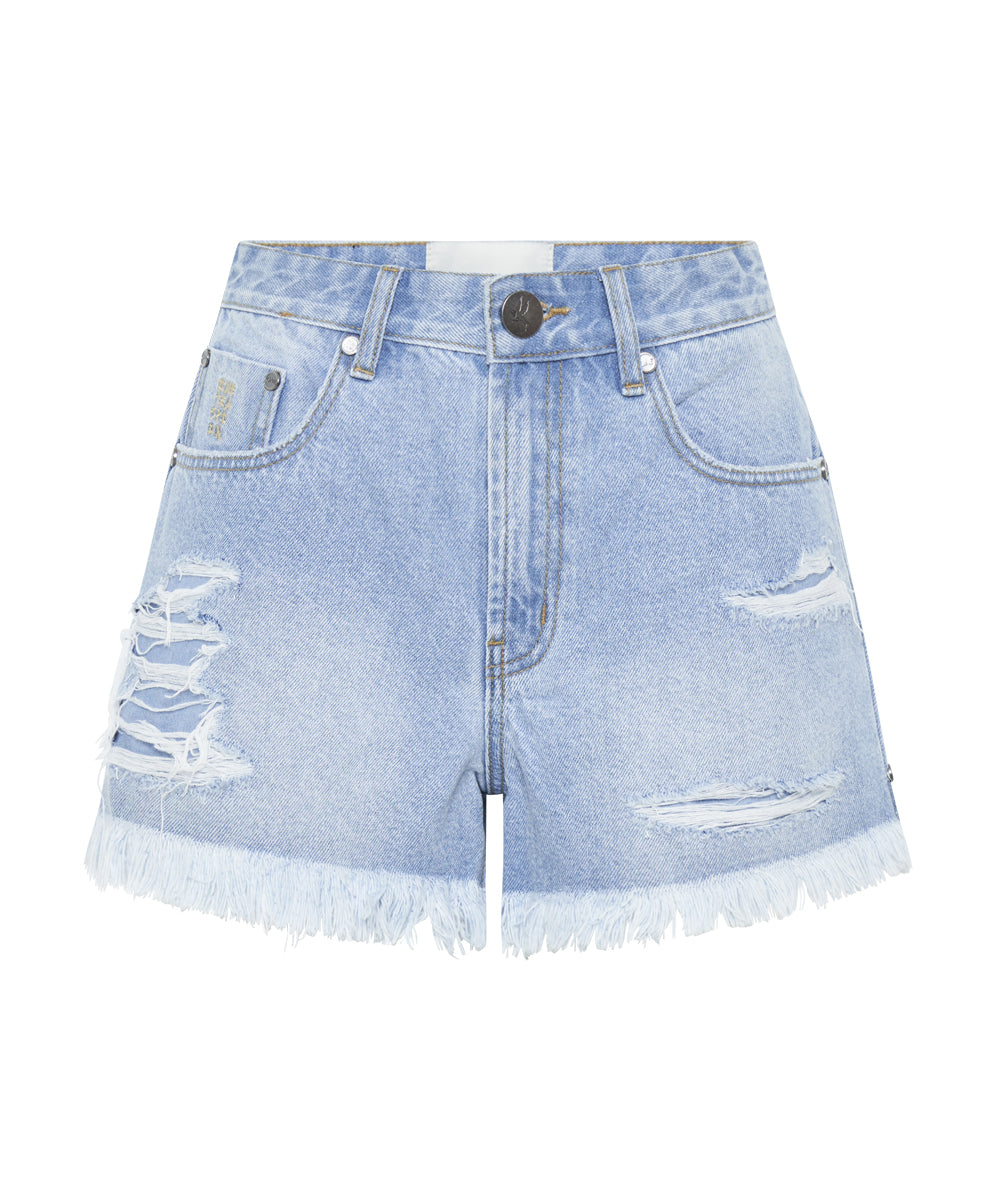 Outlet Sale Denim Shorts Bonitas High Waist Denim Shorts - Arctic Blue