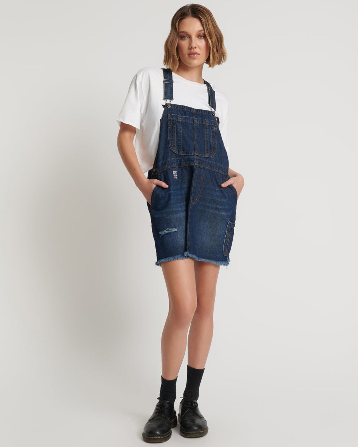 Mini Dresses Stanton St Denim Mini Pini Dress - Royal Blue