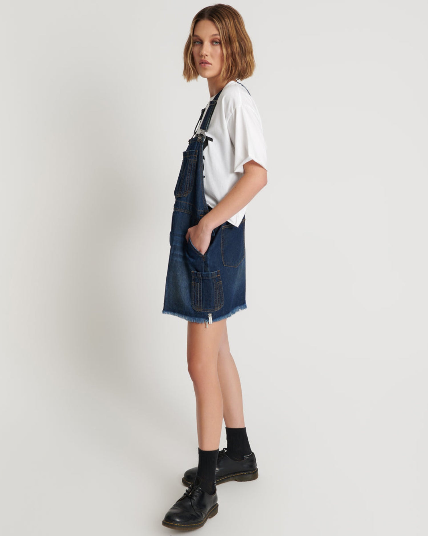 Mini Dresses Stanton St Denim Mini Pini Dress - Royal Blue