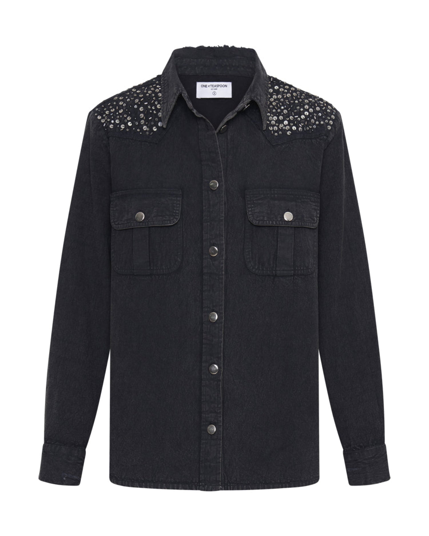 Last Stock Western Denim Shirt - Black