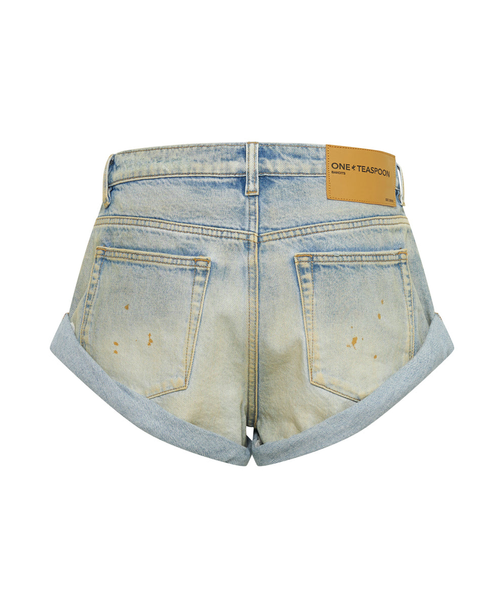 Women's Low Waist Bandits Denim Shorts Bandits Low Waist Denim Shorts - Dirty Kansas Blue