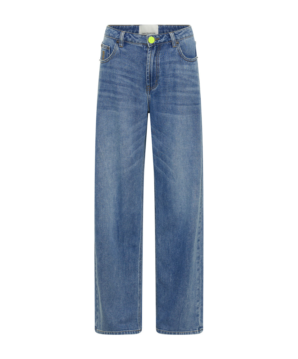 Jacksons Jeans Jackson Mid Waist Wide Leg Denim Jeans - Blue Rapture