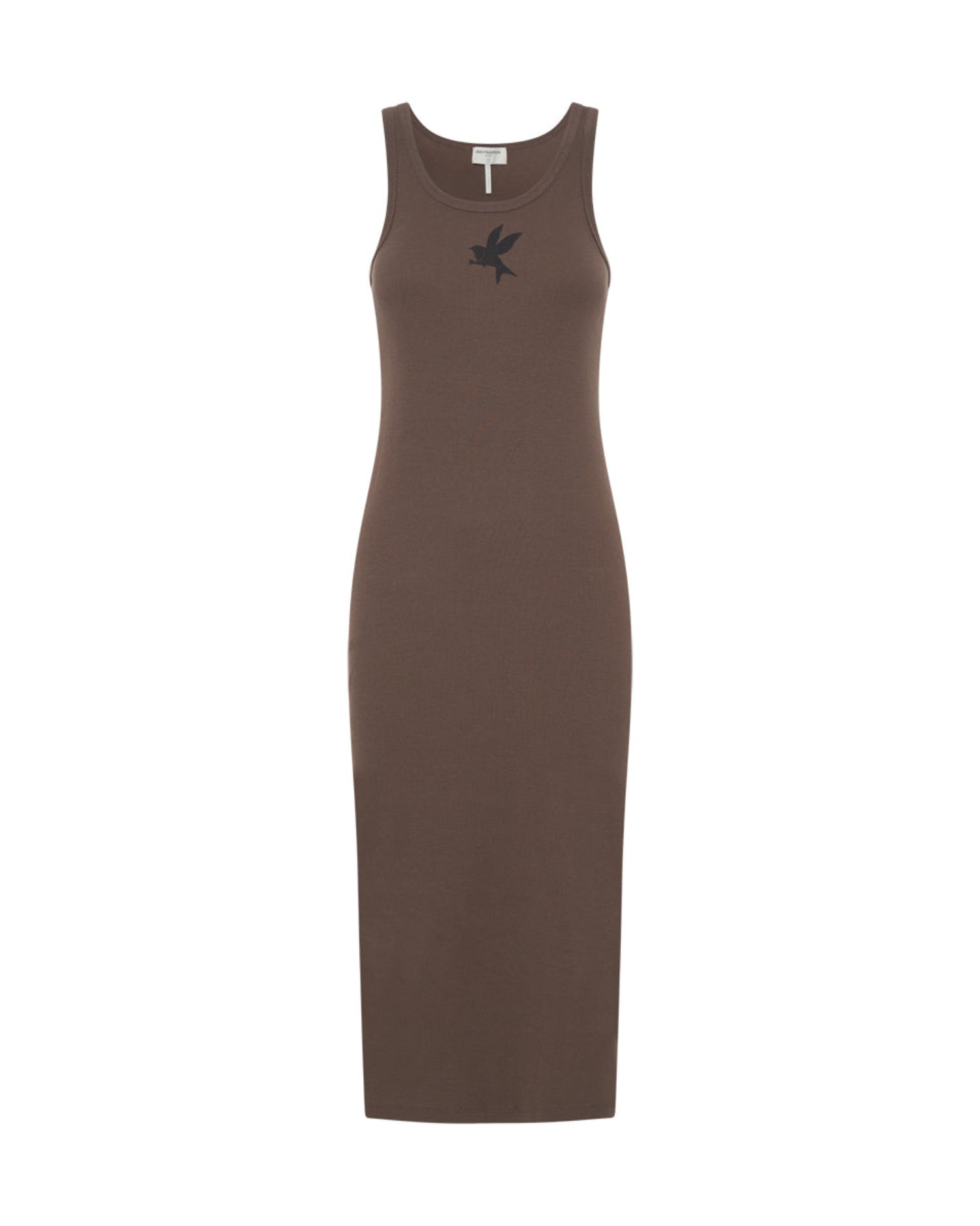 Last Stock One Teaspoon Ribbed Singlet Midi Dress - Chocolate