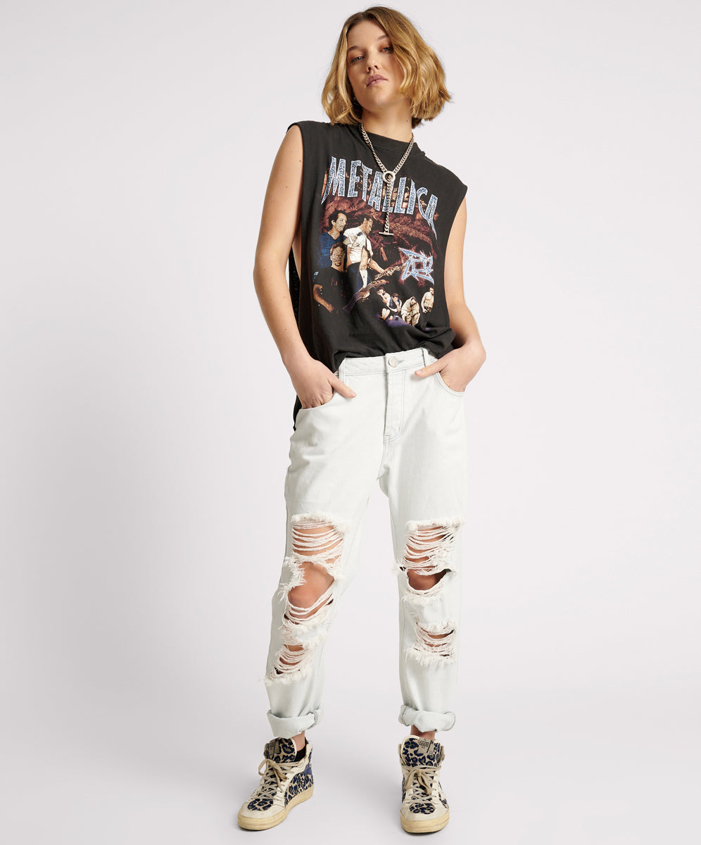 Women's Boyfriend Jeans Saints Low Waist Boyfriend Denim Jeans - Xanthe Blue