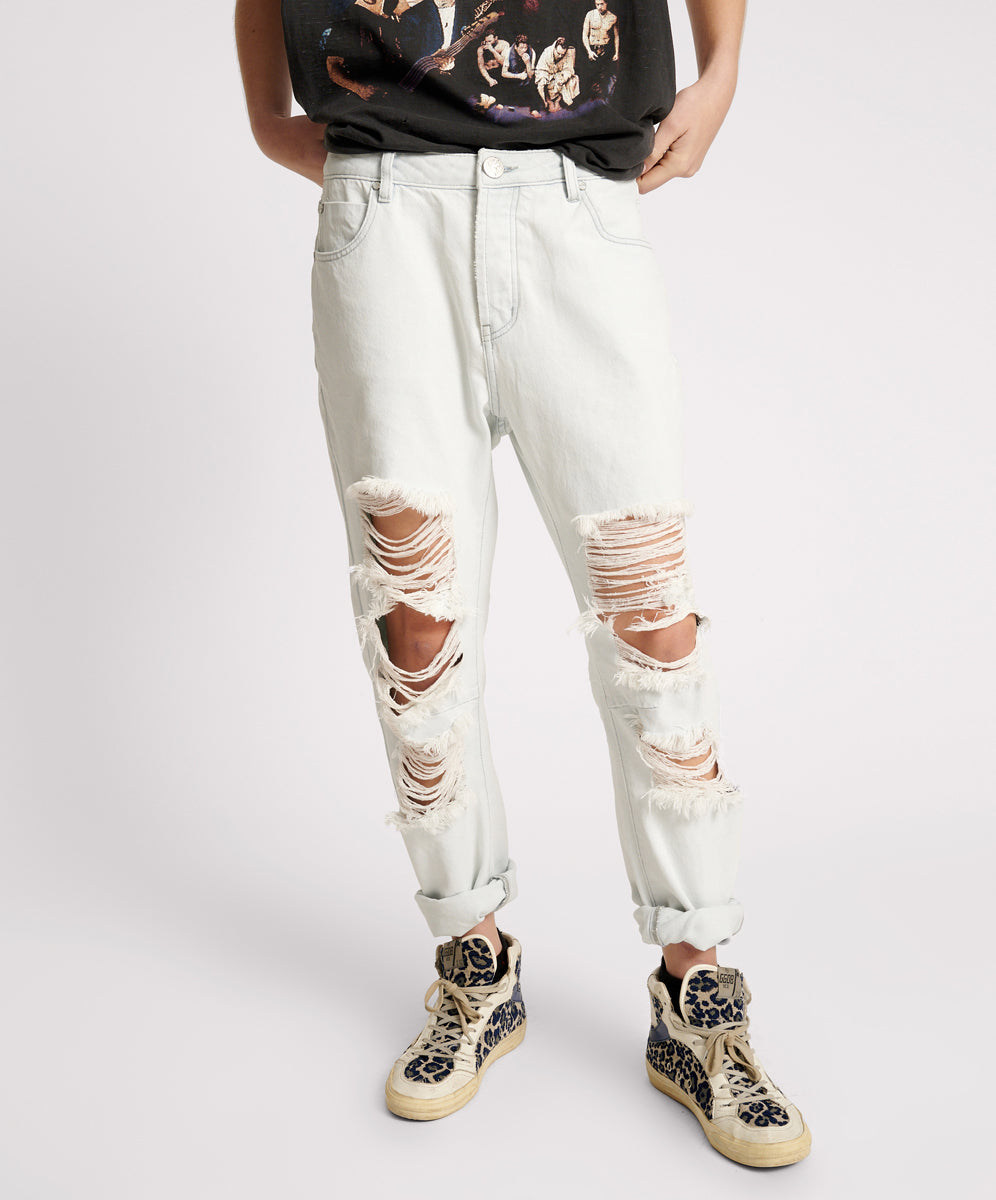 Women's Boyfriend Jeans Saints Low Waist Boyfriend Denim Jeans - Xanthe Blue