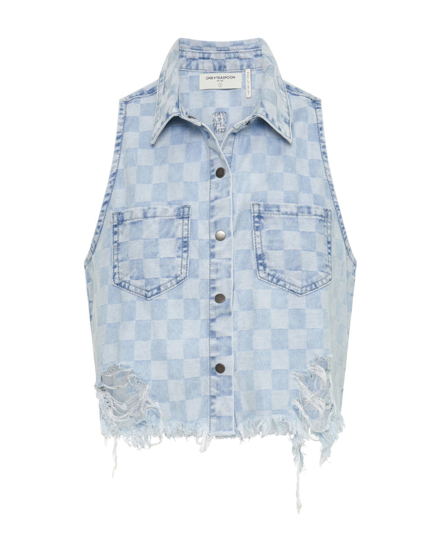 Women's Denim Shirts Braxton Denim Top - Blue Check