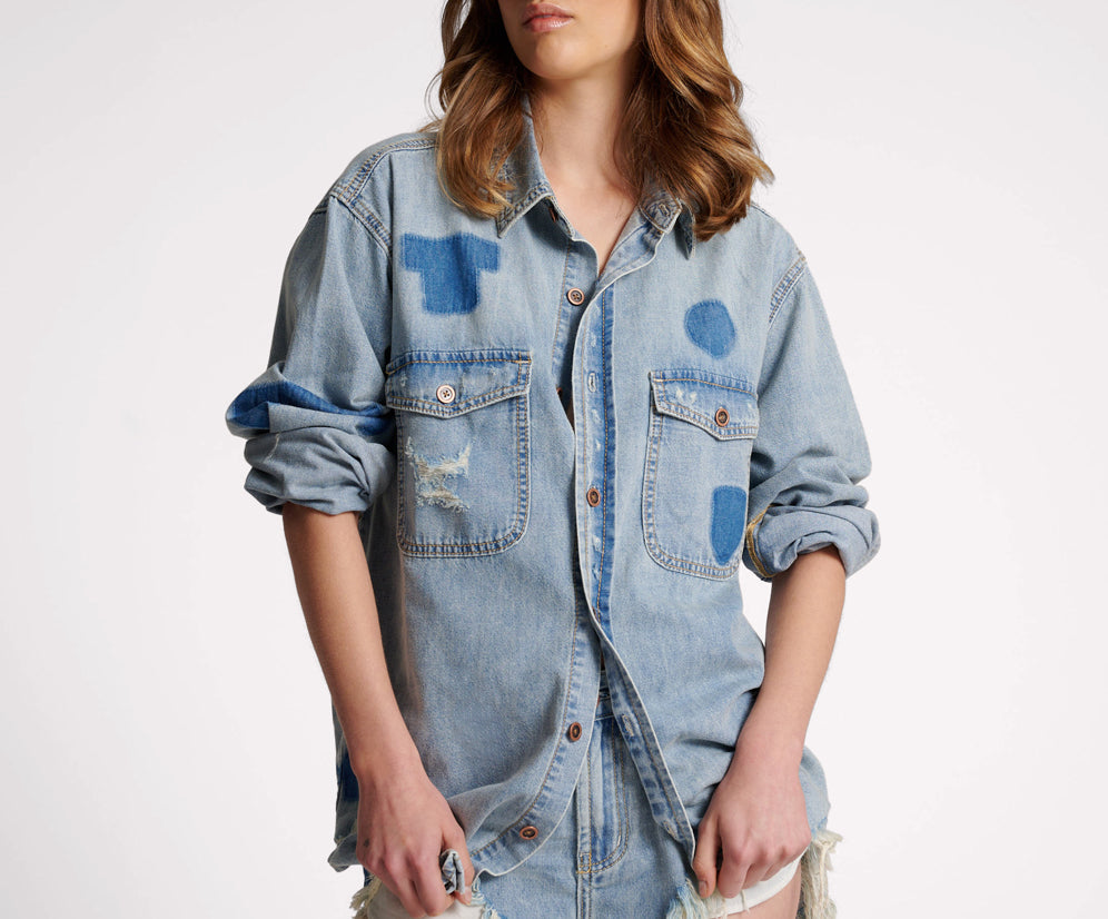 HENDRIXE PATCHED EVERYDAY DENIM SHIRT