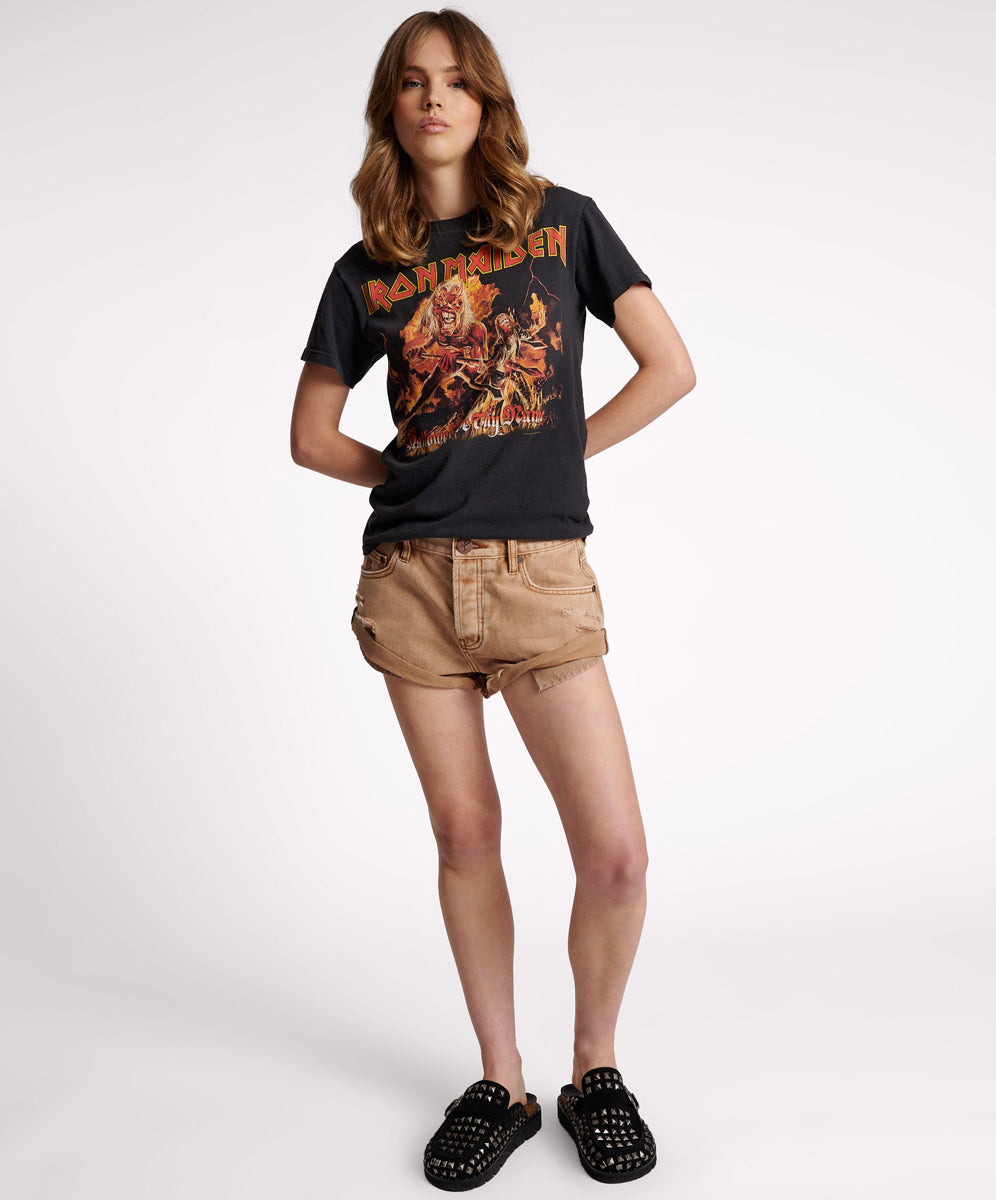 Women's Low Waist Bandits Denim Shorts Bandits Low Waist Denim Shorts - Tobacco Brown