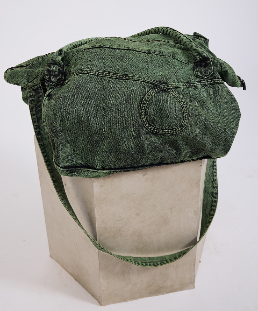 Accessories Denim Overnighter Duffle Bag - Black Khaki