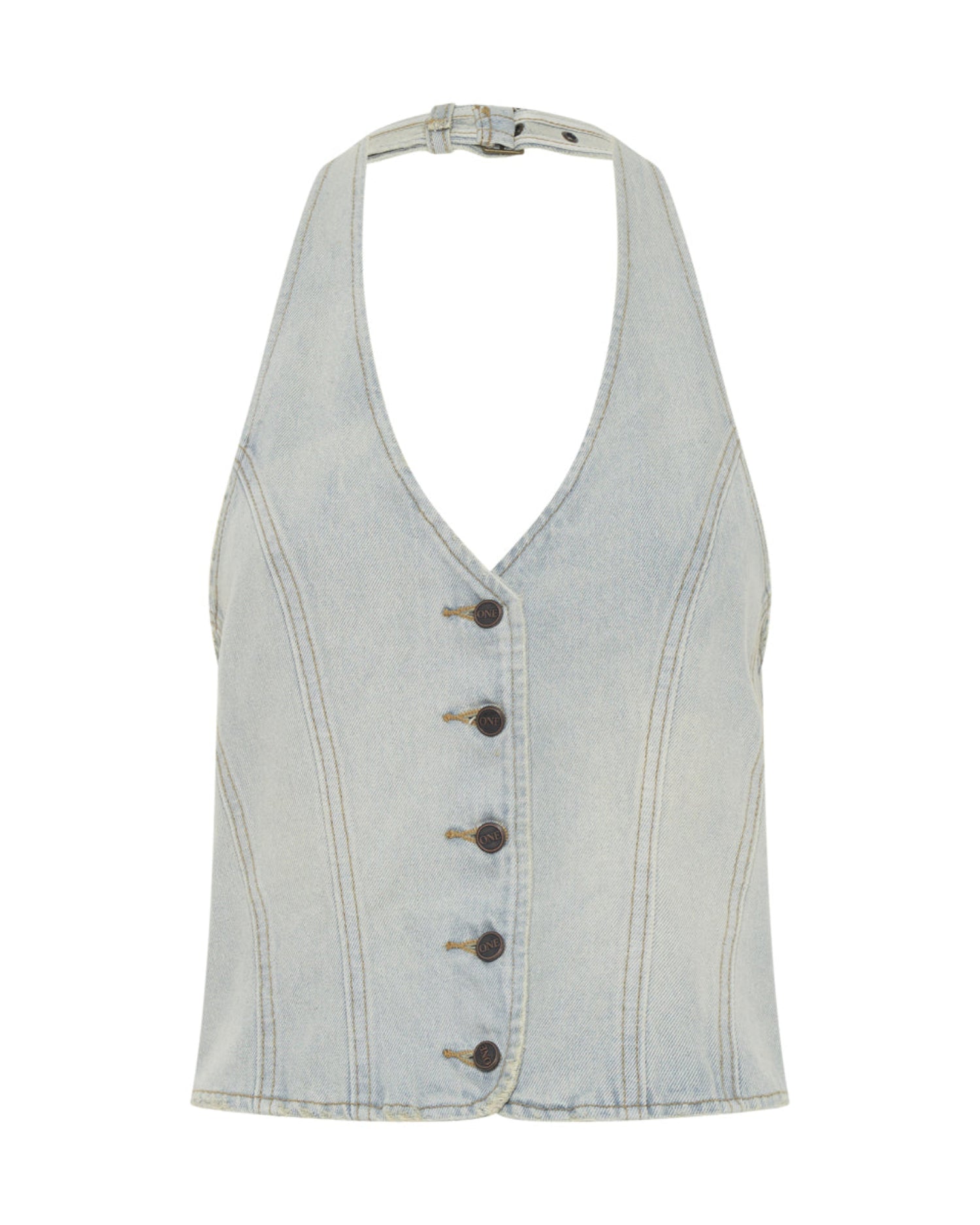 Last Stock Denim Halter Top - Old West