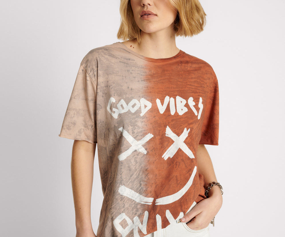 GOOD VIBES ONLY OVERSIZED HAND DYED TEE