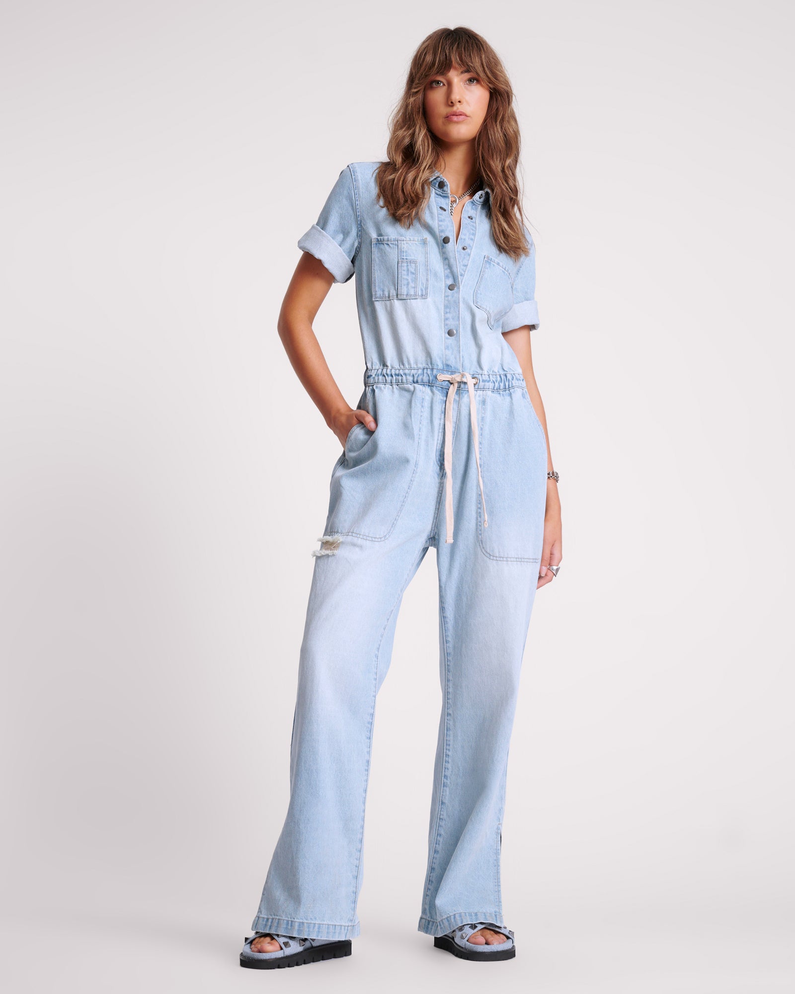 Moto Avenue Jumpsuit With Long Cardigan Veronica Denim Jumpsuit