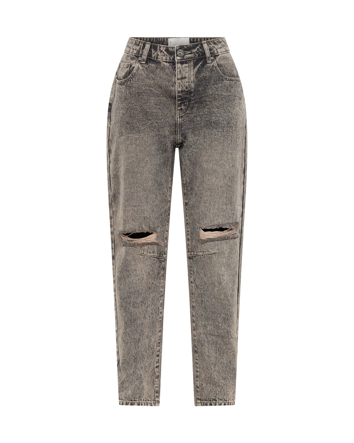 Last Stock Saints Low Waist Boyfriend Denim Jeans - Dusty Smoke